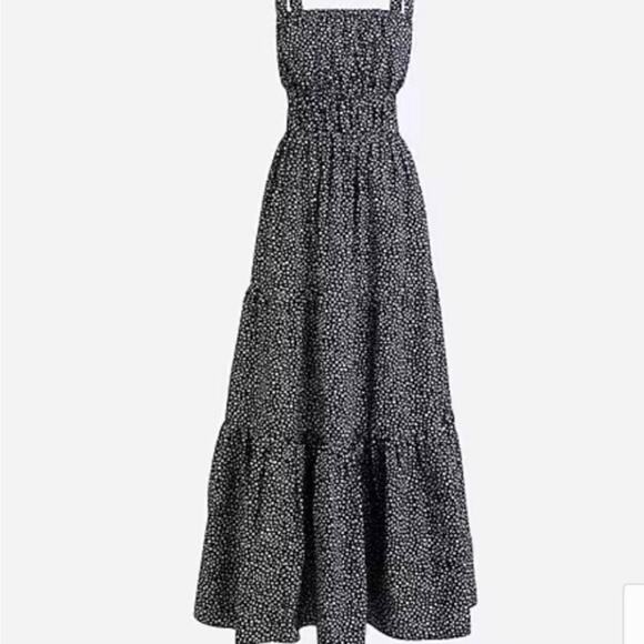 Classic J. Crew Tiered Maxi Dress with Convertible Straps in Navy Size: Medium - Picture 5 of 6